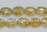 CCR23 15.5 inches 10*14mm faceted oval natural citrine gemstone beads