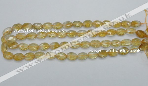 CCR23 15.5 inches 10*14mm faceted oval natural citrine gemstone beads