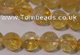 CCR230 15.5 inches 8mm flat round natural citrine gemstone beads
