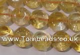 CCR231 15.5 inches 10mm flat round natural citrine gemstone beads