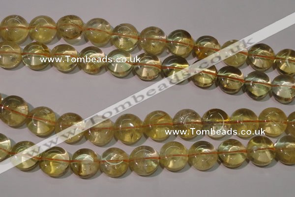 CCR233 15.5 inches 14mm flat round natural citrine gemstone beads