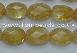 CCR24 15.5 inches 12*16mm faceted oval natural citrine gemstone beads