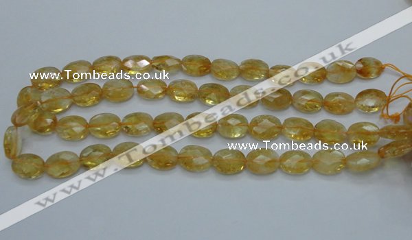 CCR24 15.5 inches 12*16mm faceted oval natural citrine gemstone beads