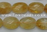 CCR25 15.5 inches 14*19mm faceted oval natural citrine gemstone beads