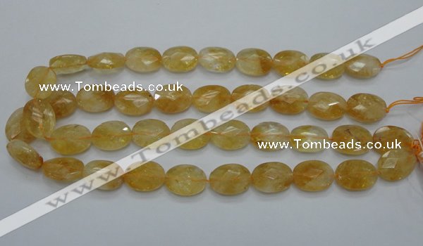 CCR25 15.5 inches 14*19mm faceted oval natural citrine gemstone beads