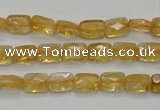 CCR26 15.5 inches 6*7mm faceted rectangle natural citrine beads