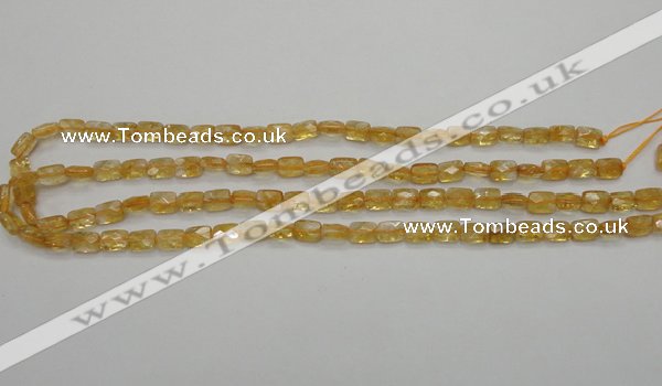 CCR26 15.5 inches 6*7mm faceted rectangle natural citrine beads