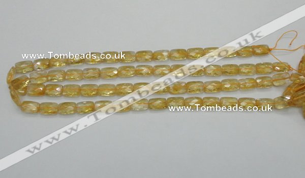 CCR27 15.5 inches 8*12mm faceted rectangle natural citrine beads