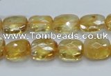 CCR28 15.5 inches 11*13mm faceted rectangle natural citrine beads