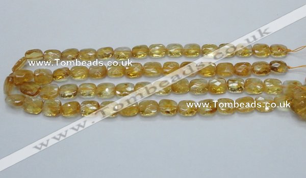 CCR28 15.5 inches 11*13mm faceted rectangle natural citrine beads