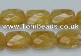 CCR29 15.5 inches 12*16mm faceted rectangle natural citrine beads