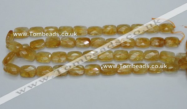 CCR29 15.5 inches 12*16mm faceted rectangle natural citrine beads