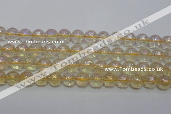 CCR303 15.5 inches 10mm round AB-color natural citrine beads