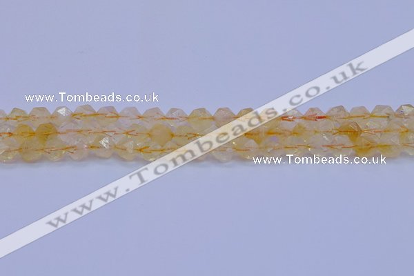 CCR311 15.5 inches 6mm faceted nuggets citrine gemstone beads