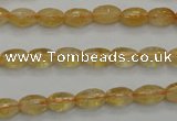 CCR32 15.5 inches 6*8mm faceted rice natural citrine gemstone beads