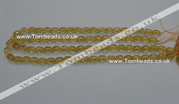 CCR33 15.5 inches 8*10mm faceted rice natural citrine gemstone beads