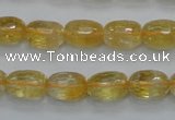 CCR34 15.5 inches 8*12mm faceted rice natural citrine gemstone beads