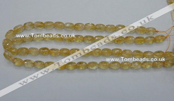 CCR34 15.5 inches 8*12mm faceted rice natural citrine gemstone beads