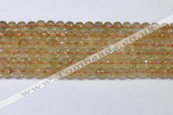 CCR340 15.5 inches 6mmm faceted round citrine beads wholesale