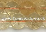 CCR348 15.5 inches 12mm round natural citrine beads wholesale