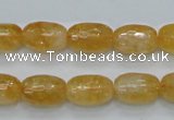 CCR35 15.5 inches 10*15mm faceted rice natural citrine gemstone beads