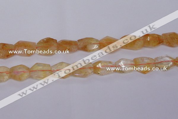 CCR352 15*20mm - 20*25mm faceted freeform natural citrine beads