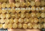 CCR358 15.5 inches 12mm faceted round citrine beads