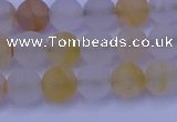 CCR371 15.5 inches 6mm round matte citrine beads wholesale