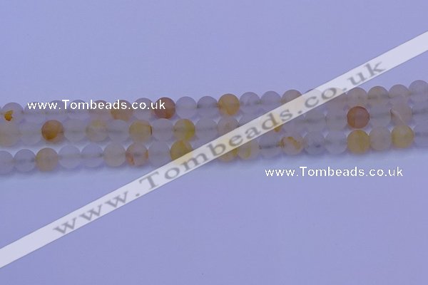 CCR371 15.5 inches 6mm round matte citrine beads wholesale