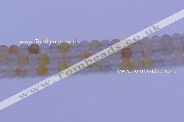 CCR372 15.5 inches 8mm round matte citrine beads wholesale