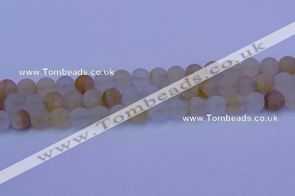 CCR373 15.5 inches 10mm round matte citrine beads wholesale