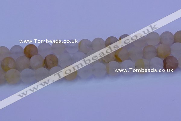 CCR374 15.5 inches 12mm round matte citrine beads wholesale