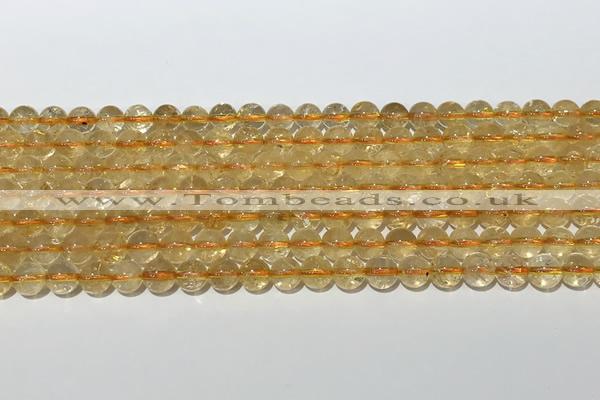 CCR378 15.5 inches 6mm round citrine gemstone beads wholesale