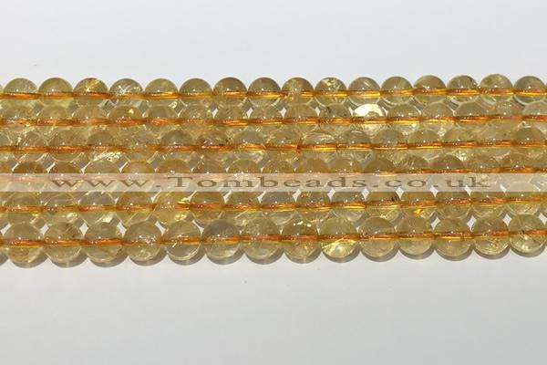 CCR379 15.5 inches 8mm round citrine gemstone beads wholesale