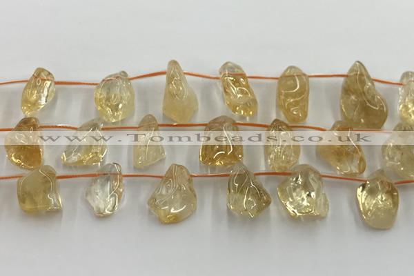 CCR380 15.5 inches 10*13mm - 15*25mm nuggets citrine beads