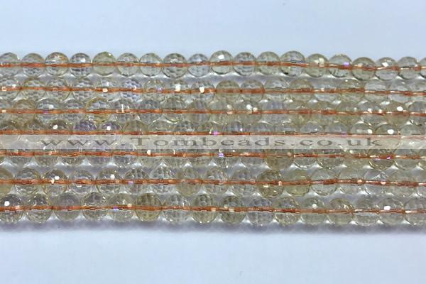 CCR390 15 inches 6mm faceted round citrine beads wholesale