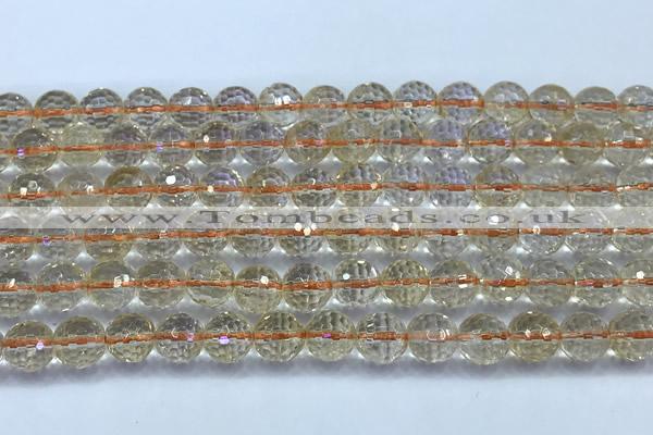 CCR392 15 inches 8mm faceted round citrine beads wholesale