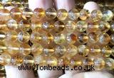 CCR423 15 inches 8mm round citrine beads wholesale