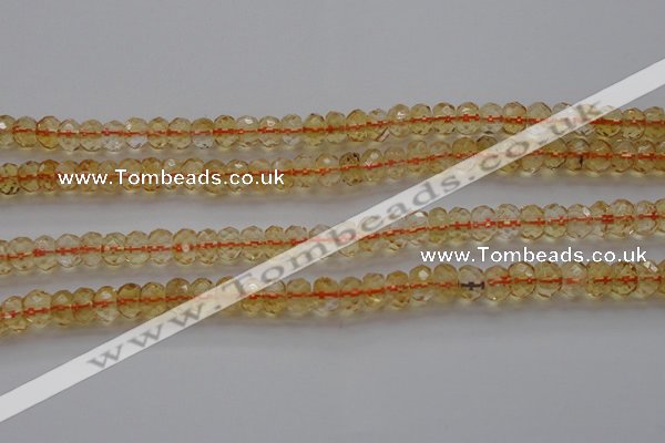 CCR51 15.5 inches 4*6mm faceted rondelle natural citrine beads