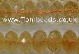 CCR53 15.5 inches 6*10mm faceted rondelle natural citrine beads