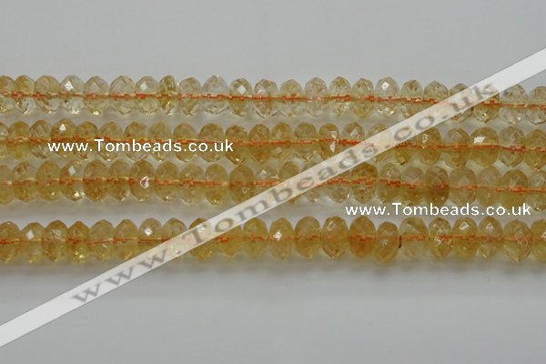 CCR53 15.5 inches 6*10mm faceted rondelle natural citrine beads