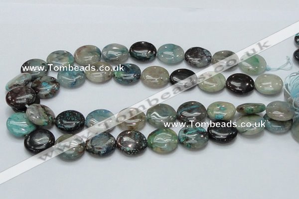 CCS05 15.5 inches 20mm flat round natural chrysocolla gemstone beads