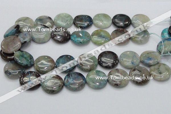 CCS06 15.5 inches 25mm flat round natural chrysocolla gemstone beads