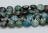 CCS14 15.5 inches 8mm flat round natural chrysocolla gemstone beads