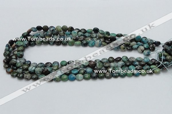 CCS14 15.5 inches 8mm flat round natural chrysocolla gemstone beads