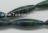 CCS156 15.5 inches 8*30mm rice dyed chrysocolla gemstone beads