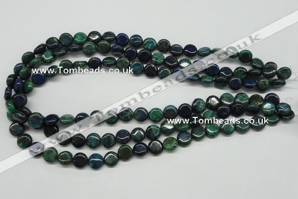 CCS160 15.5 inches 10mm flat round dyed chrysocolla gemstone beads