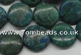 CCS161 15.5 inches 18mm flat round dyed chrysocolla gemstone beads