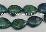 CCS173 15.5 inches 13*18mm flat teardrop dyed chrysocolla gemstone beads