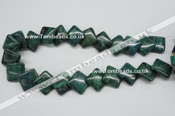 CCS180 15.5 inches 20*20mm diamond dyed chrysocolla gemstone beads